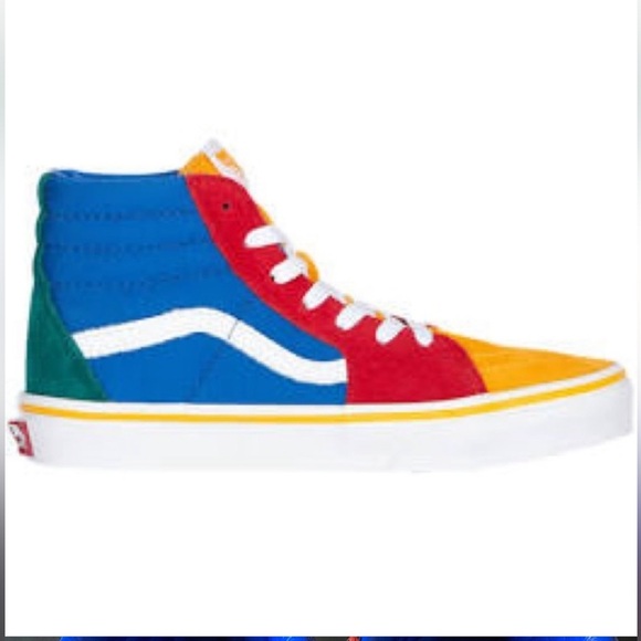 Vans Sk8-Hi colorblock suede multicolor size 2.5 - Picture 1 of 7